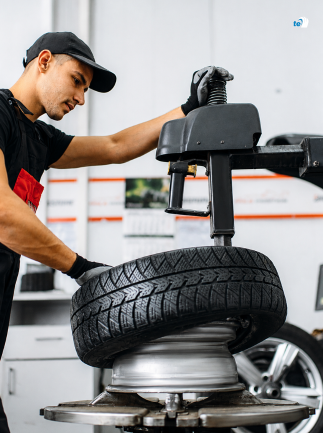 Tire installation process in Houston